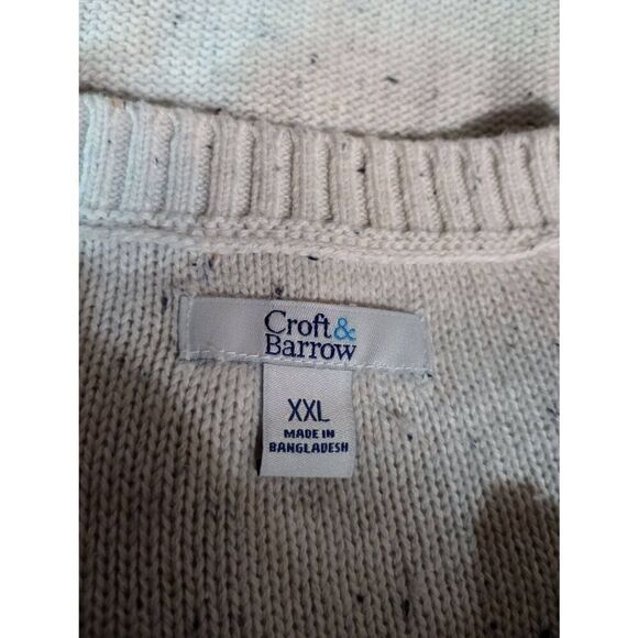 Croft‎ and Barrow Sweater Ladies XXL Cream Speckled Crew Neck - Picture 5 of 7